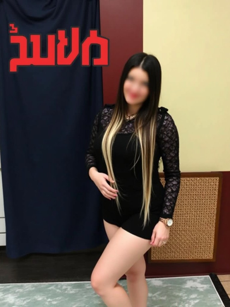 לאורה עומדת בדירה דיסקרטית